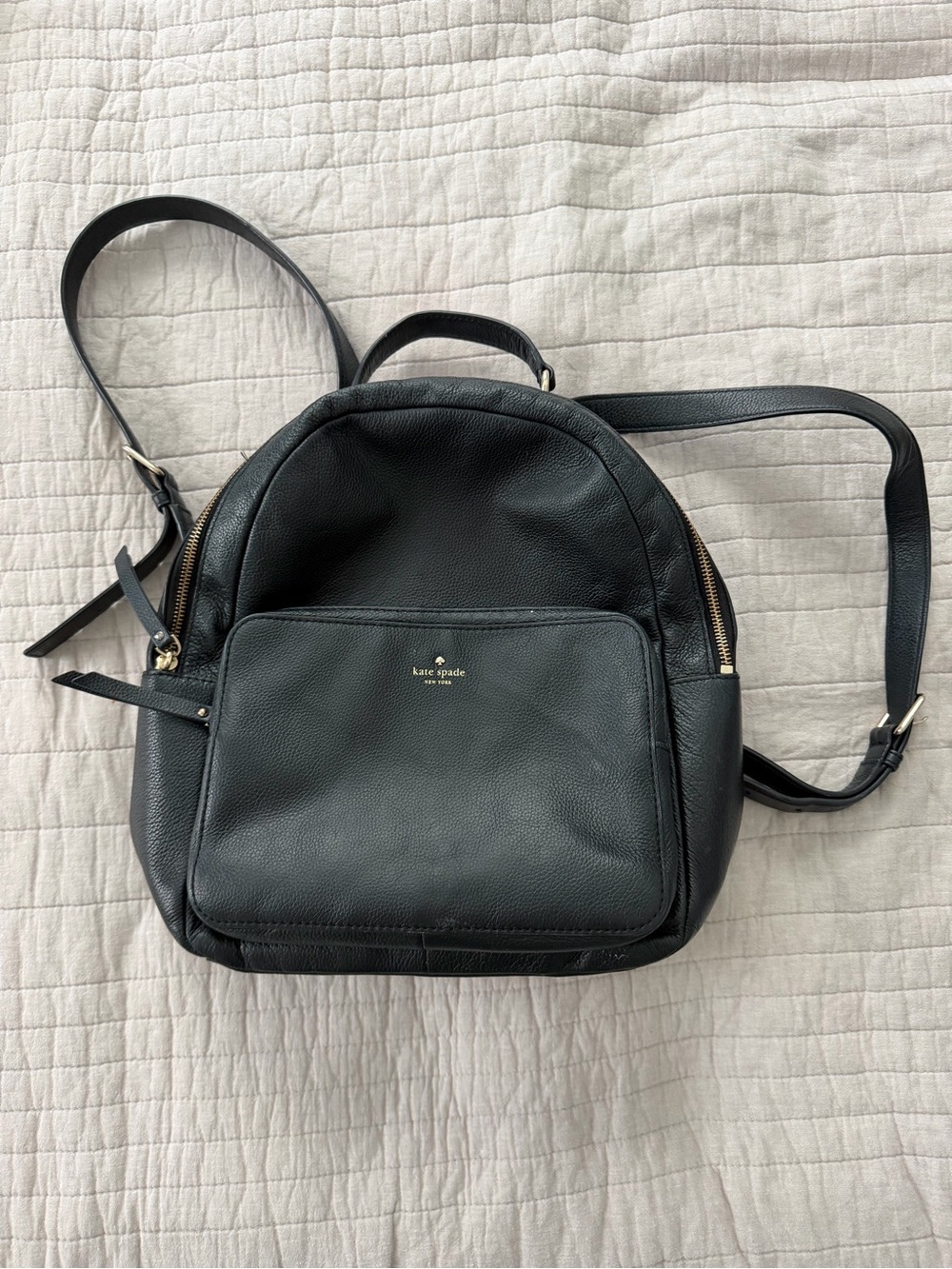 kate spade Black Pebbled Leather Mini Backpack
